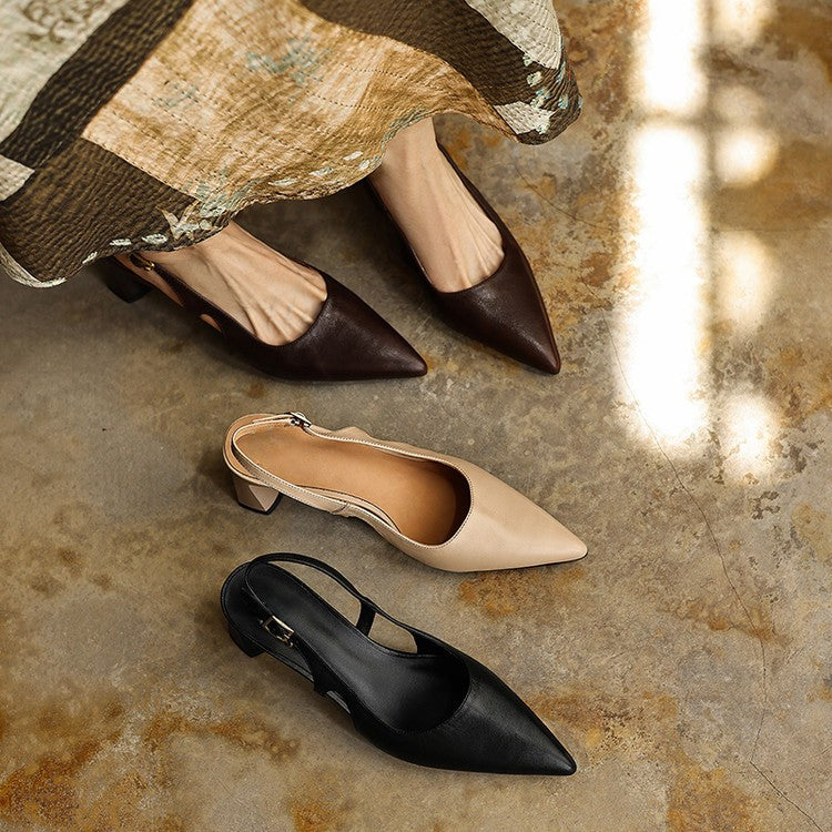 Rosa's Cielle Slingback Leather Heels