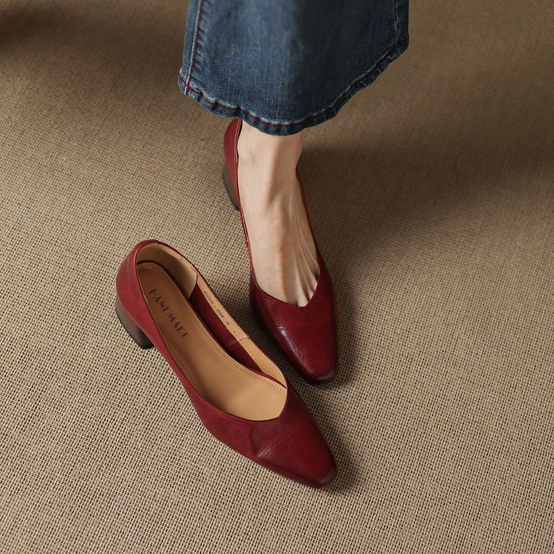 Rosa's Caldre Square Leather Pumps