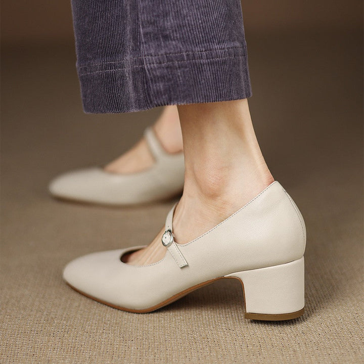Rosa's Corinne Round-Toe Leather Mary Janes