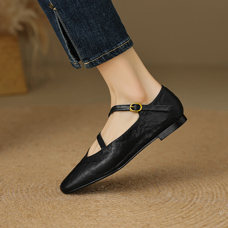 Rosa's Aurelle Strap Leather Mary Janes