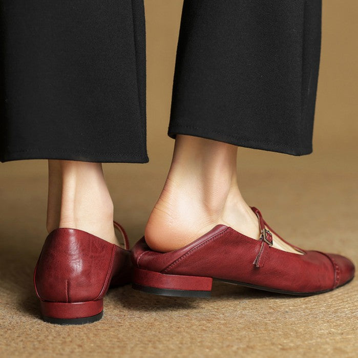 Rosa's Esmira T-Strap Leather Mary Janes