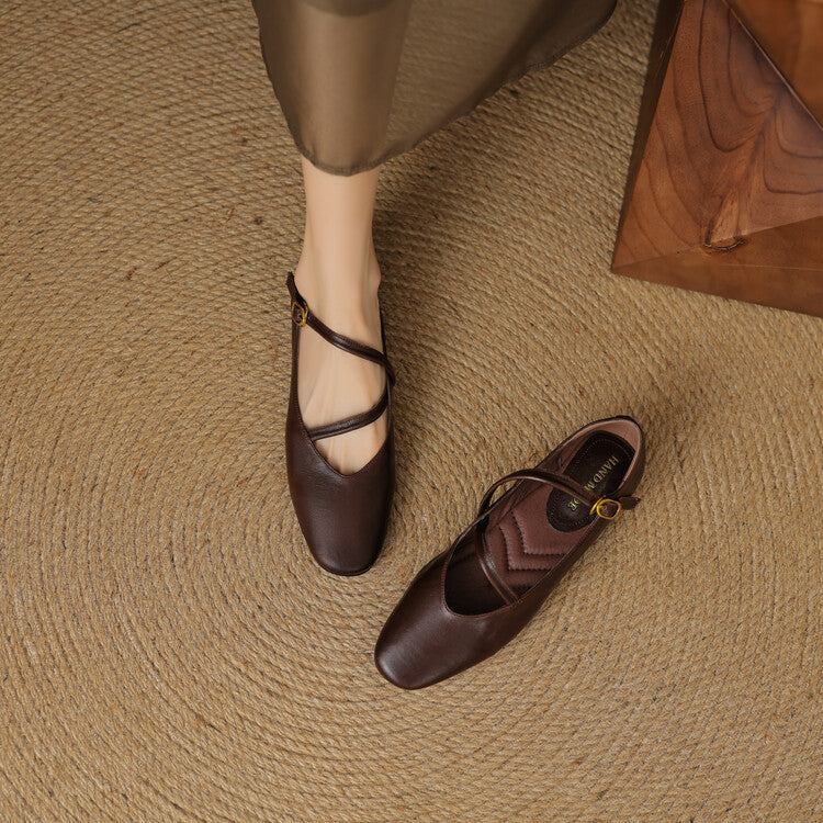 Rosa's Aurelle Strap Leather Mary Janes