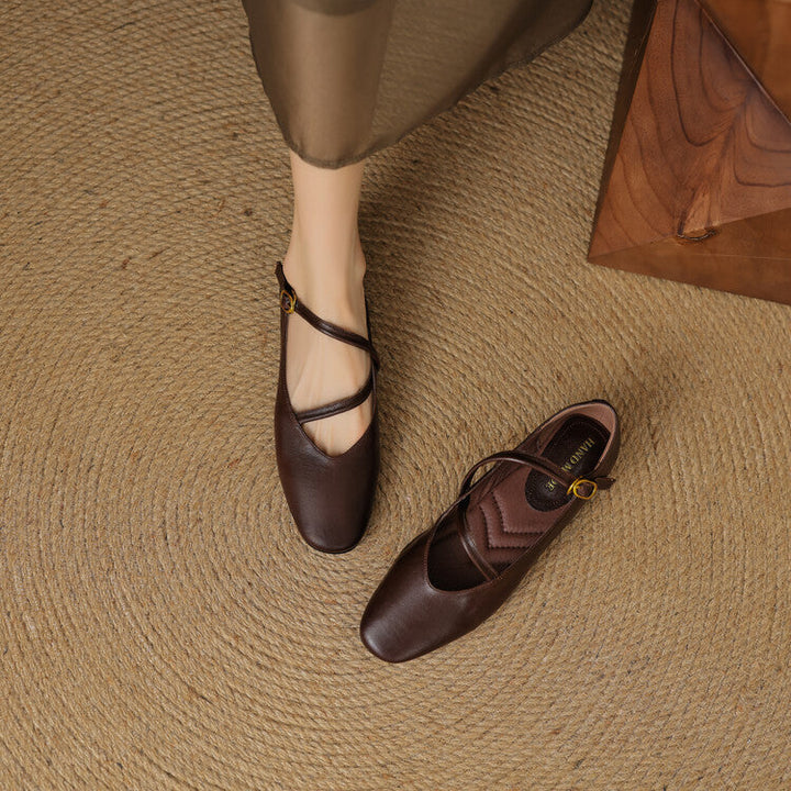 Rosa's Aurelle Strap Leather Mary Janes