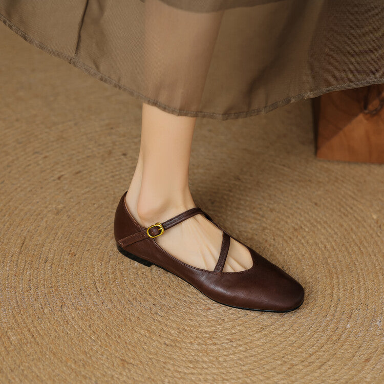 Rosa's Aurelle Strap Leather Mary Janes