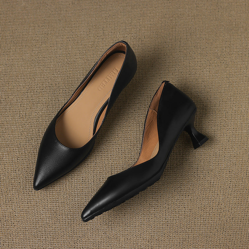 Rosa's Calenne Leather Kitten Heels