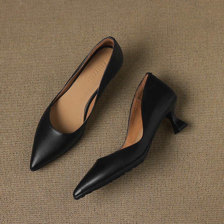 Rosa's Calenne Leather Kitten Heels