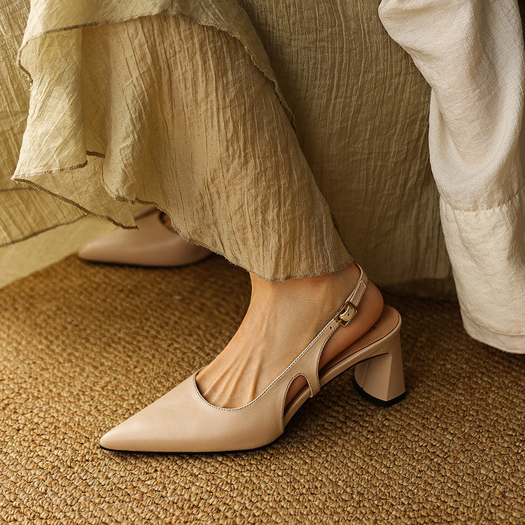 Rosa's Cielle Slingback Leather Heels
