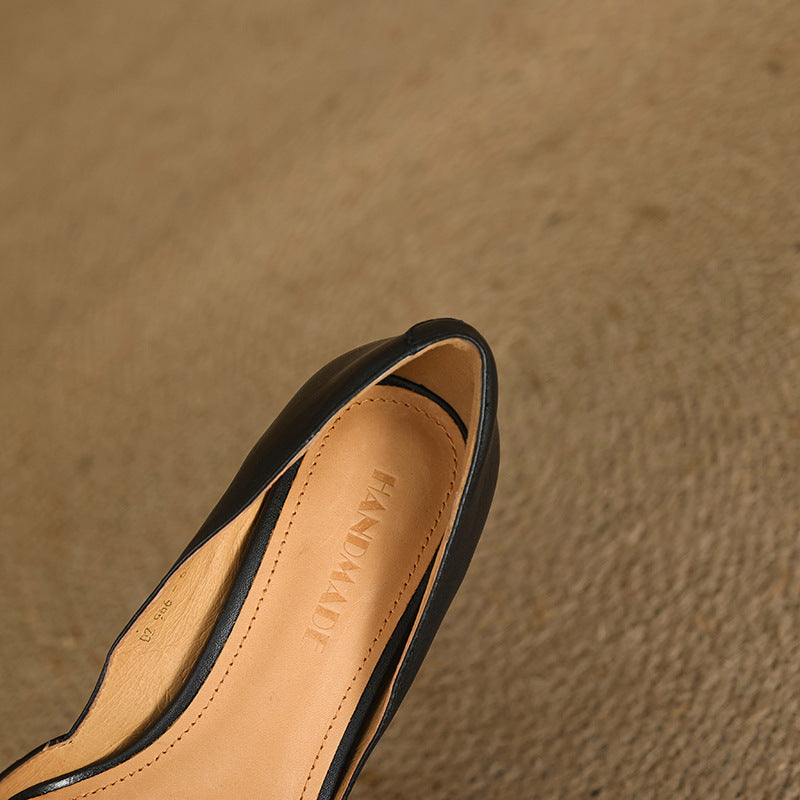 Rosa's Lorene Curve Leather Heels