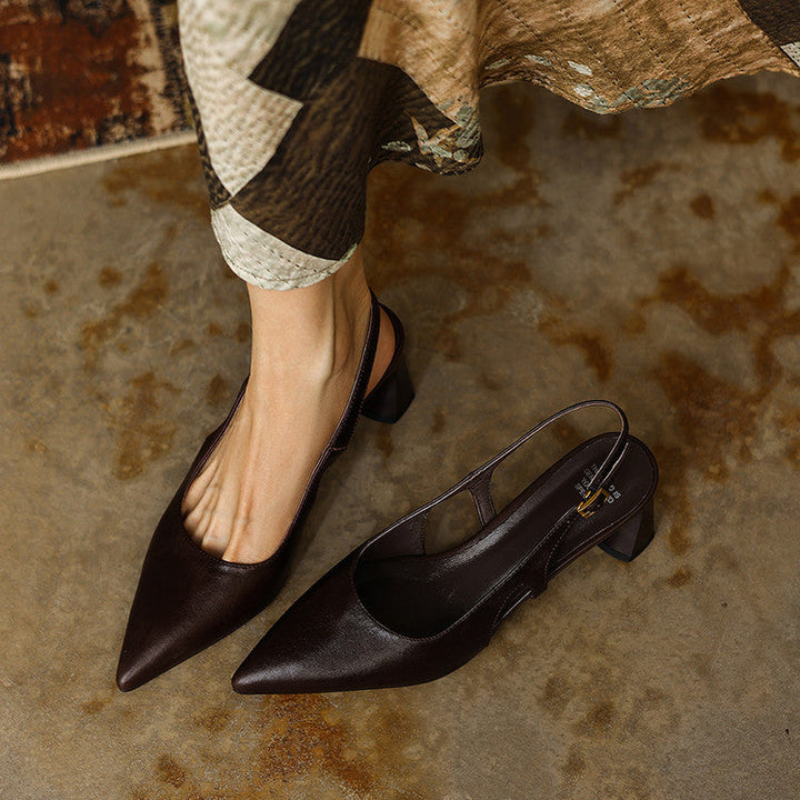 Rosa's Cielle Slingback Leather Heels