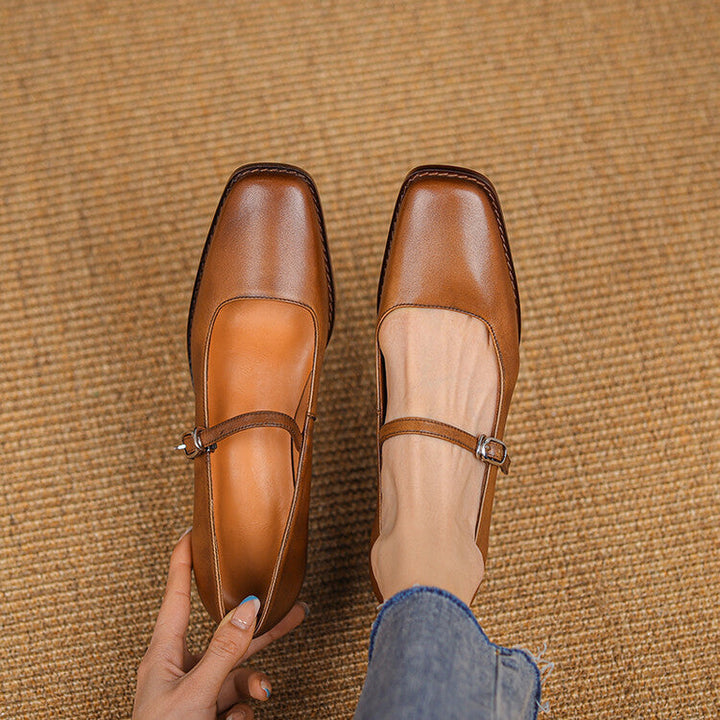 Rosa's Cirelle Strap Leather Mary Jane Heels
