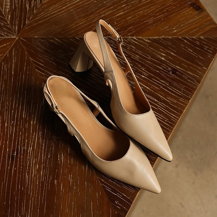 Rosa's Cielle Slingback Leather Heels