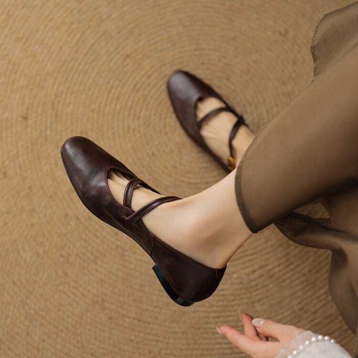 Rosa's Aurelle Strap Leather Mary Janes