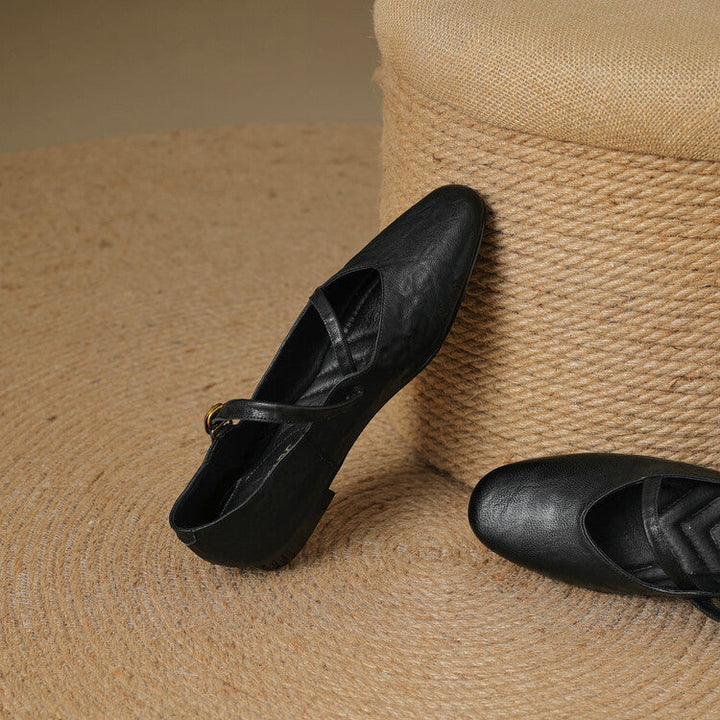 Rosa's Aurelle Strap Leather Mary Janes