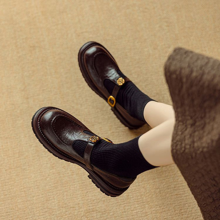 Rosa's Brinell Mary-Jane Leather Loafers