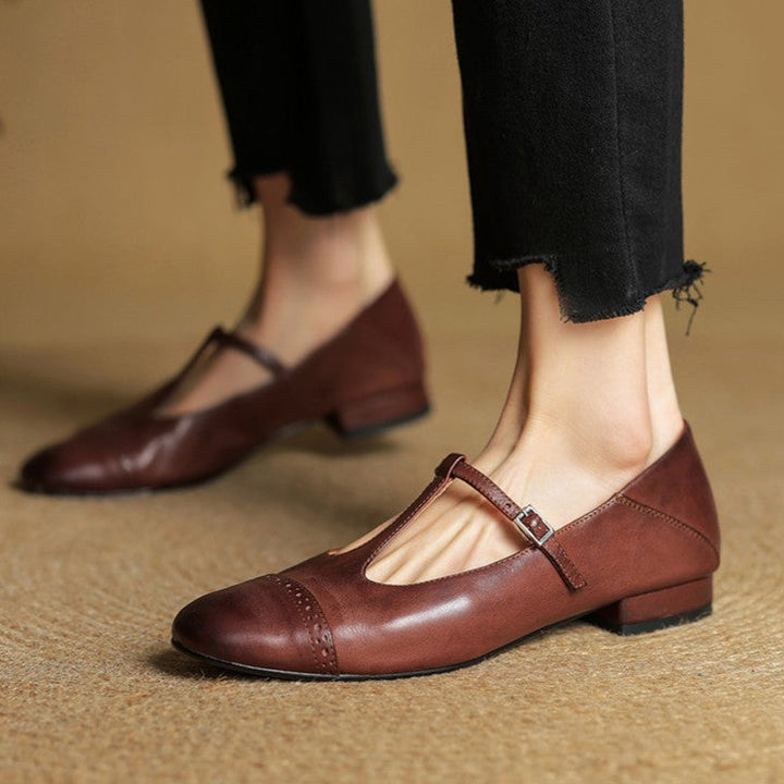 Rosa's Esmira T-Strap Leather Mary Janes