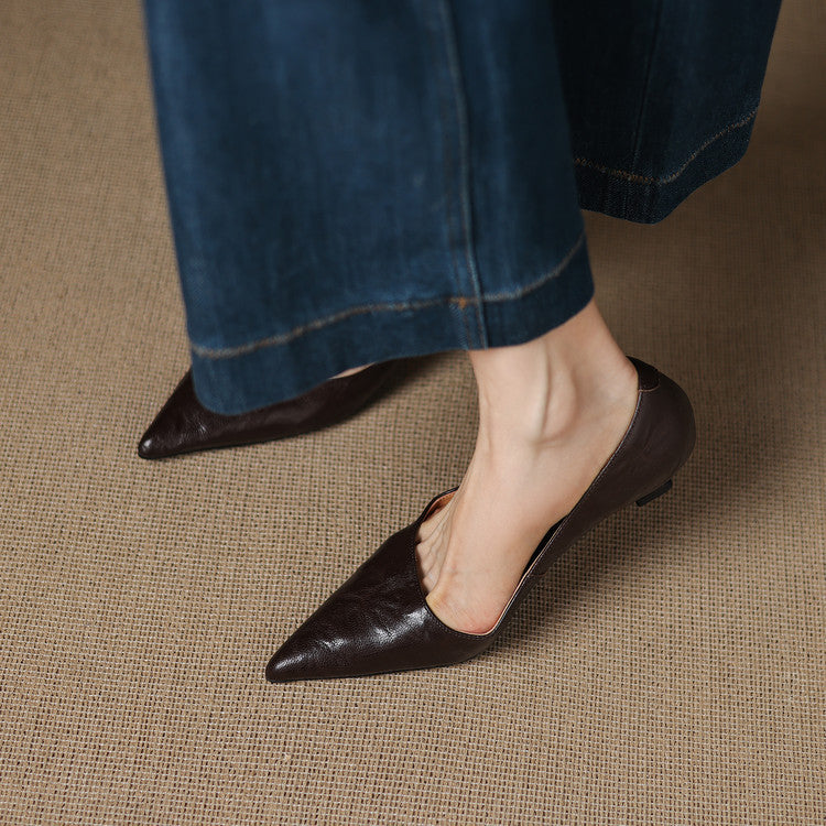 Rosa's Verrine Low Leather Pumps