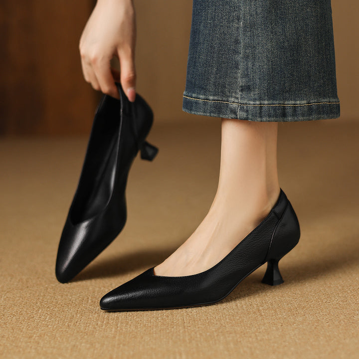 Rosa's Lunare Sculpt Leather Pumps