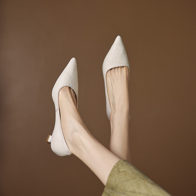 Rosa's Verrine Low Leather Pumps