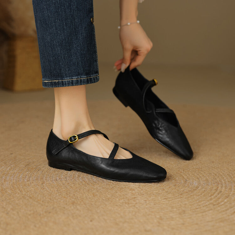 Rosa's Aurelle Strap Leather Mary Janes