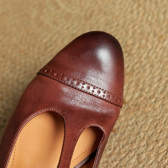 Rosa's Esmira T-Strap Leather Mary Janes