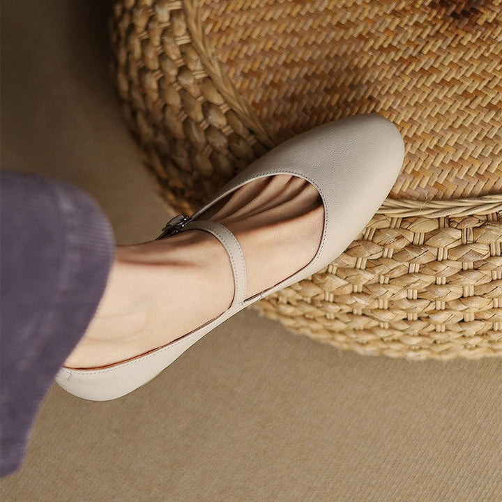 Rosa's Corinne Round-Toe Leather Mary Janes
