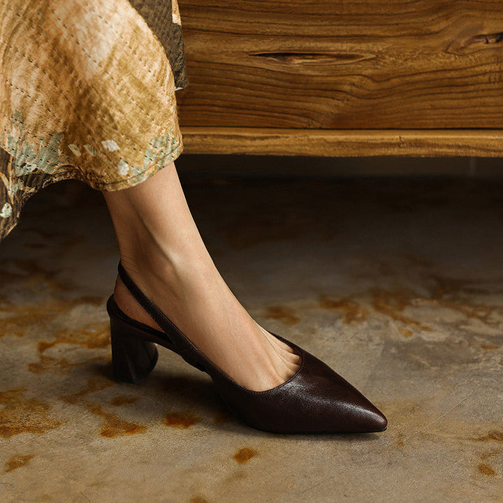 Rosa's Cielle Slingback Leather Heels