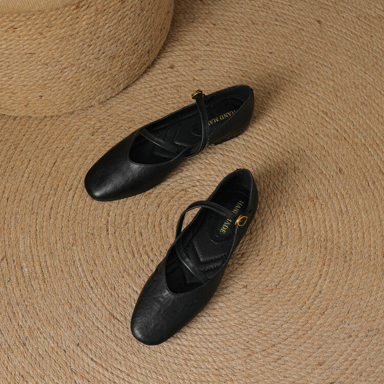 Rosa's Aurelle Strap Leather Mary Janes