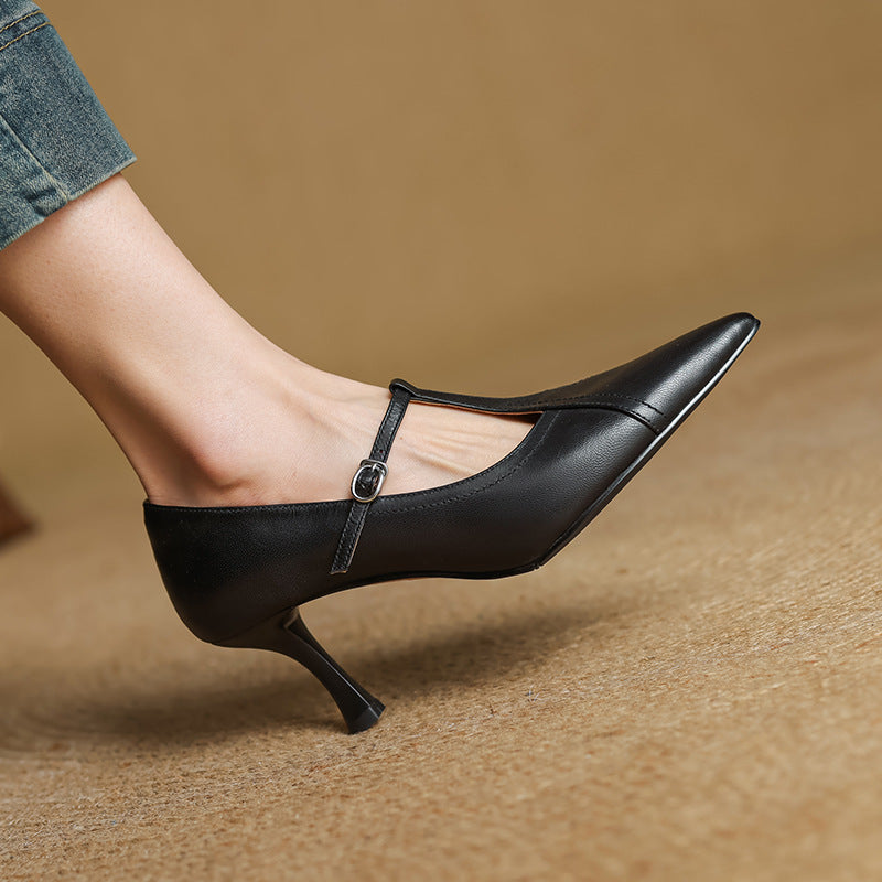 Rosa's Aveline T-Strap Leather Pumps
