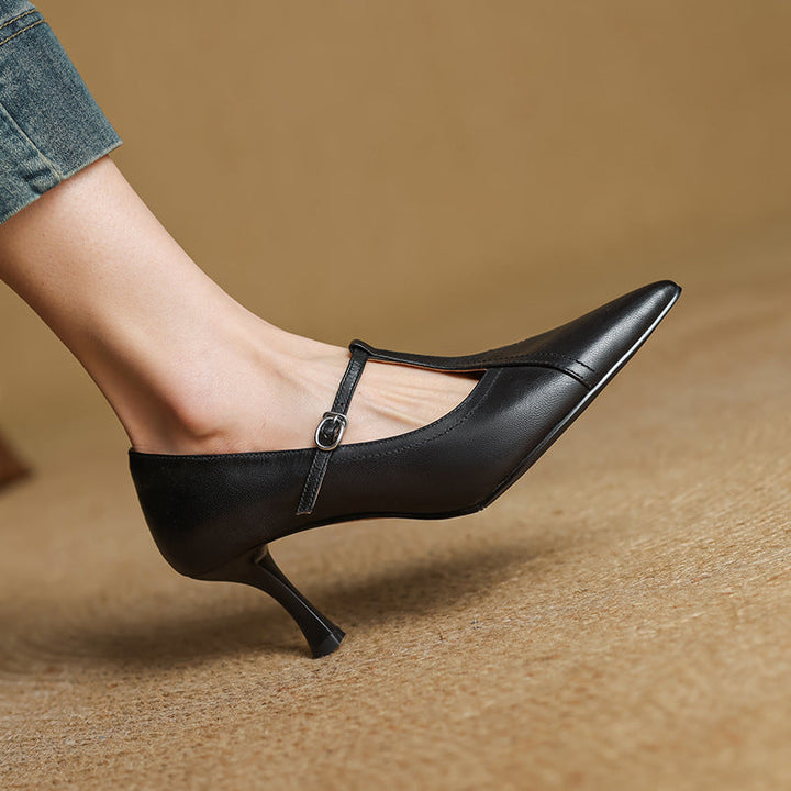 Rosa's Aveline T-Strap Leather Pumps