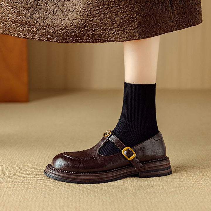 Rosa's Brinell Mary-Jane Leather Loafers