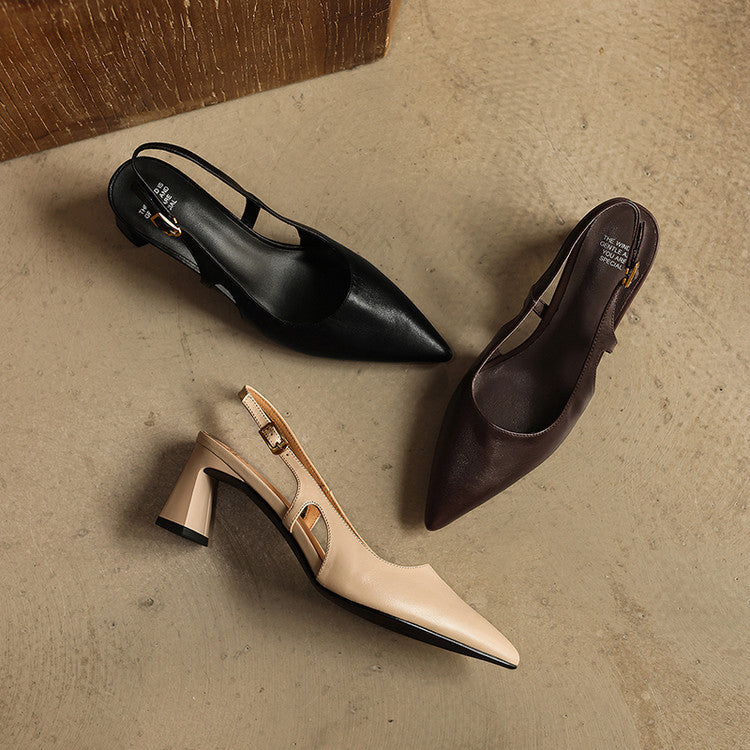 Rosa's Cielle Slingback Leather Heels