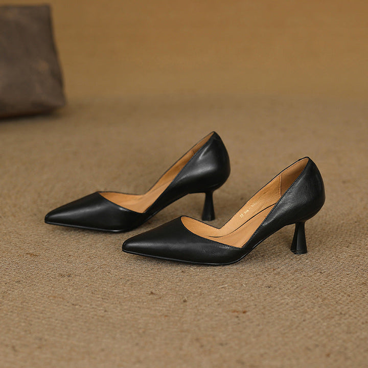 Rosa's Lorene Curve Leather Heels