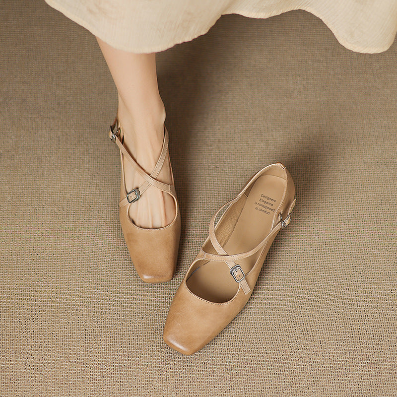 Rosa's Marvane Leather Kitten Heels