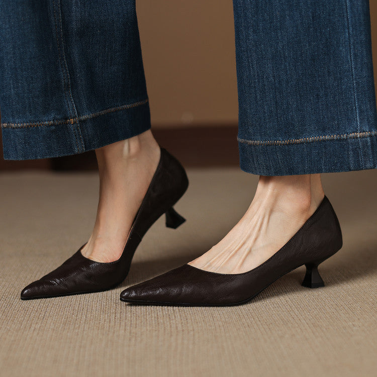 Rosa's Verrine Low Leather Pumps