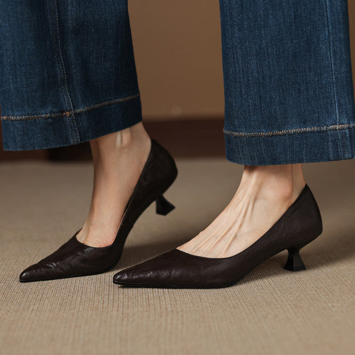 Rosa's Verrine Low Leather Pumps