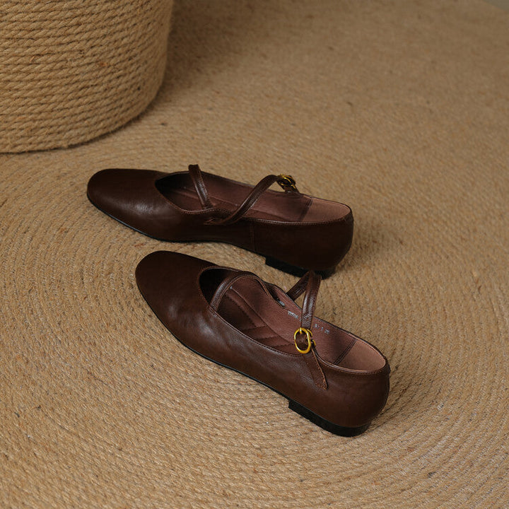 Rosa's Aurelle Strap Leather Mary Janes