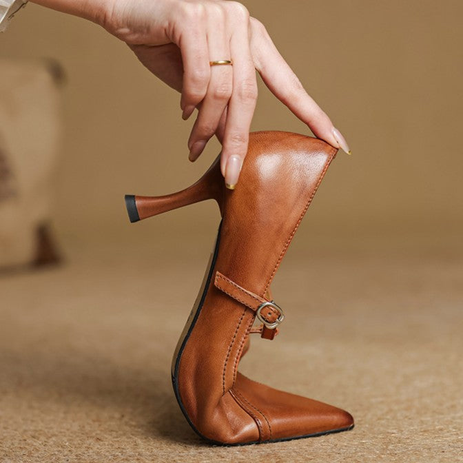 Rosa's Aveline T-Strap Leather Pumps