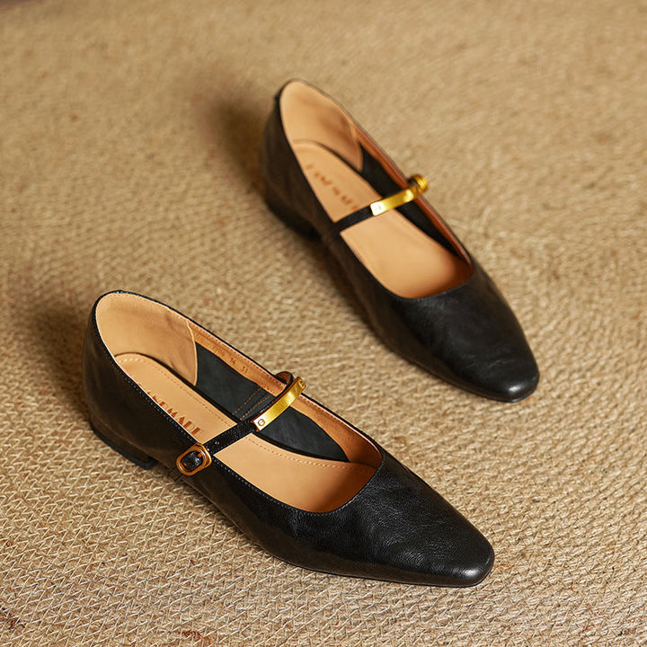 Rosa's Eloria Lambskin Leather Mary Janes