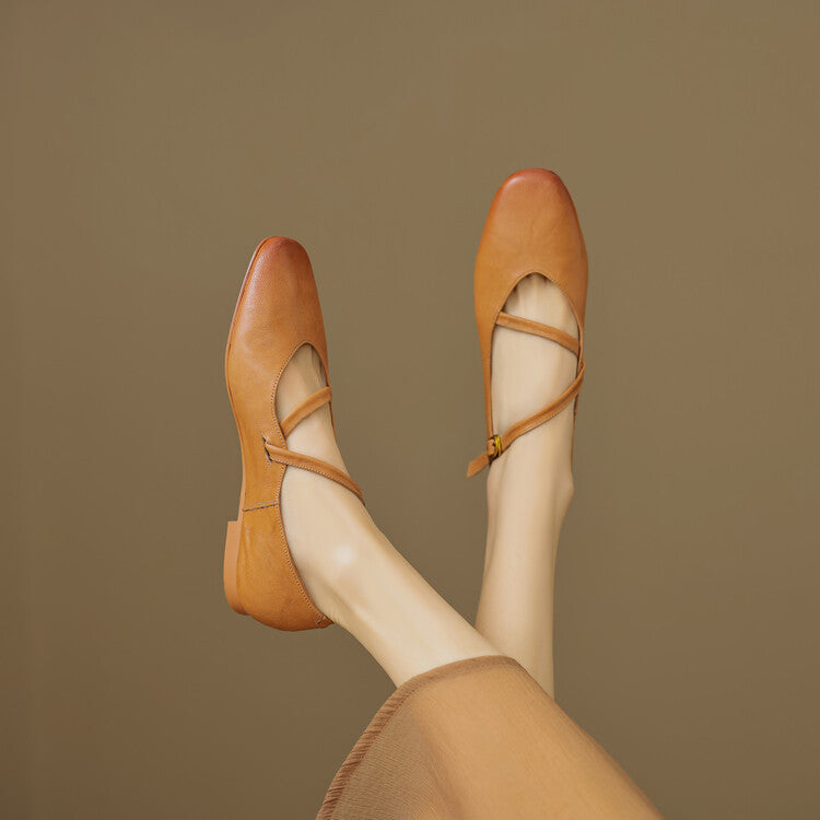 Rosa's Aurelle Strap Leather Mary Janes