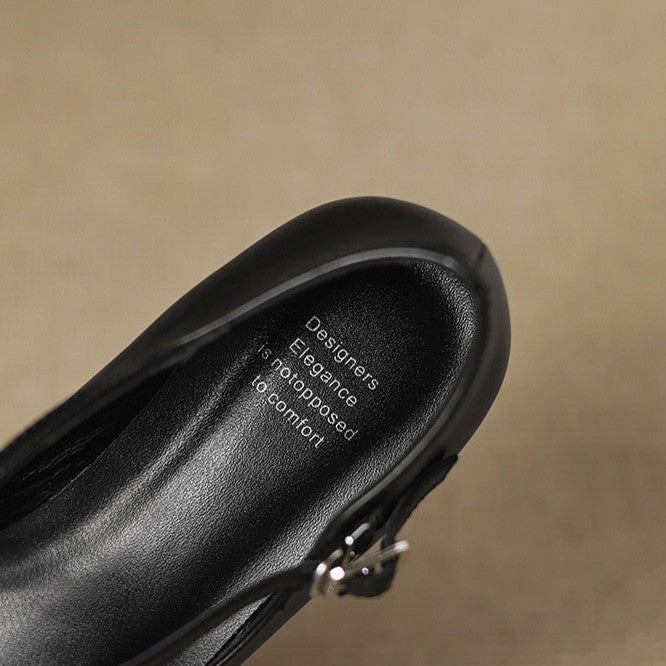 Rosa's Marvane Leather Kitten Heels