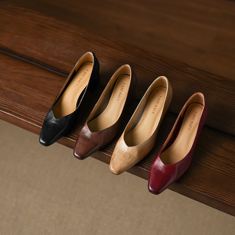 Rosa's Caldre Square Leather Pumps