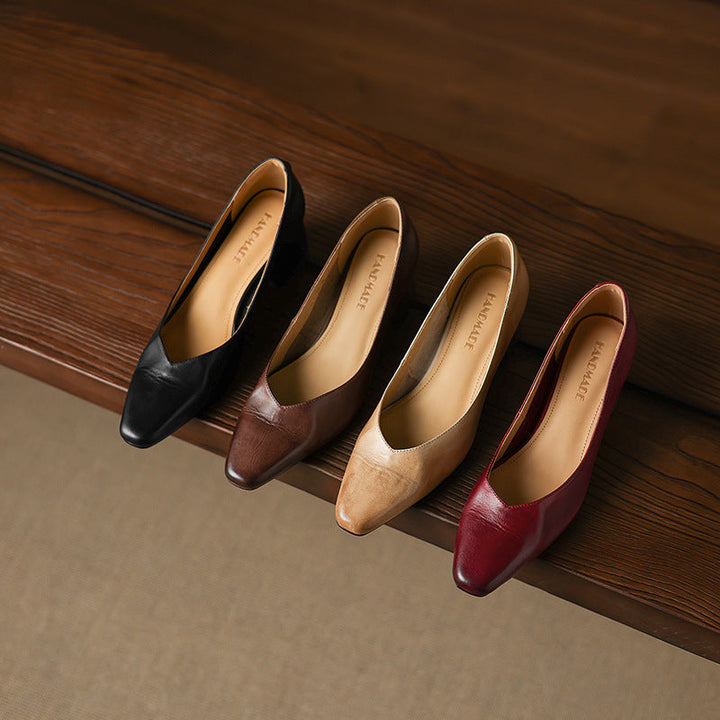 Rosa's Caldre Square Leather Pumps