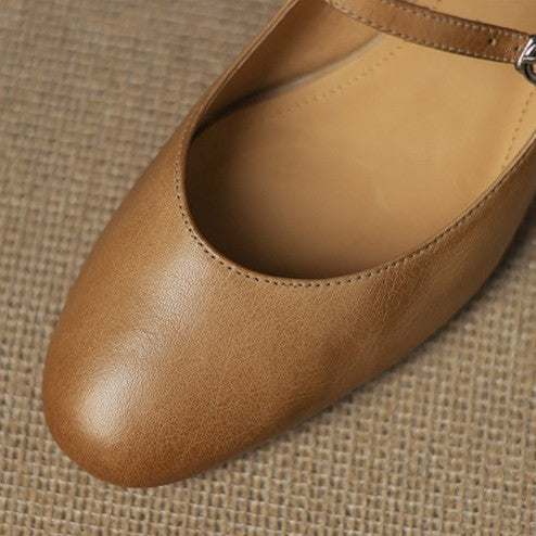 Rosa's Corinne Round-Toe Leather Mary Janes