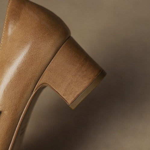 Rosa's Corinne Round-Toe Leather Mary Janes
