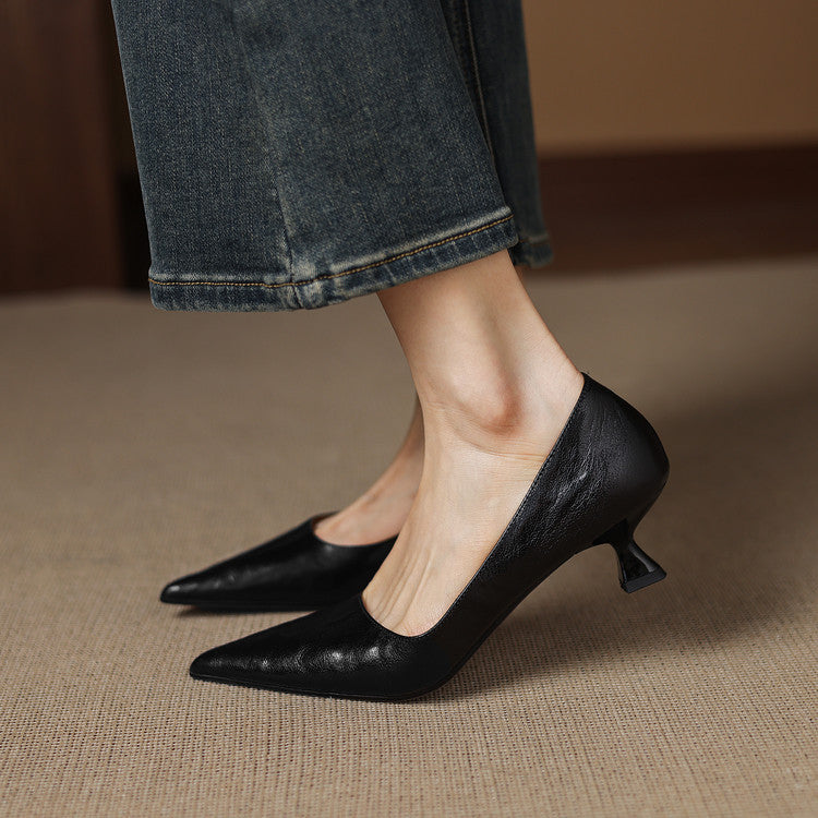 Rosa's Verrine Low Leather Pumps