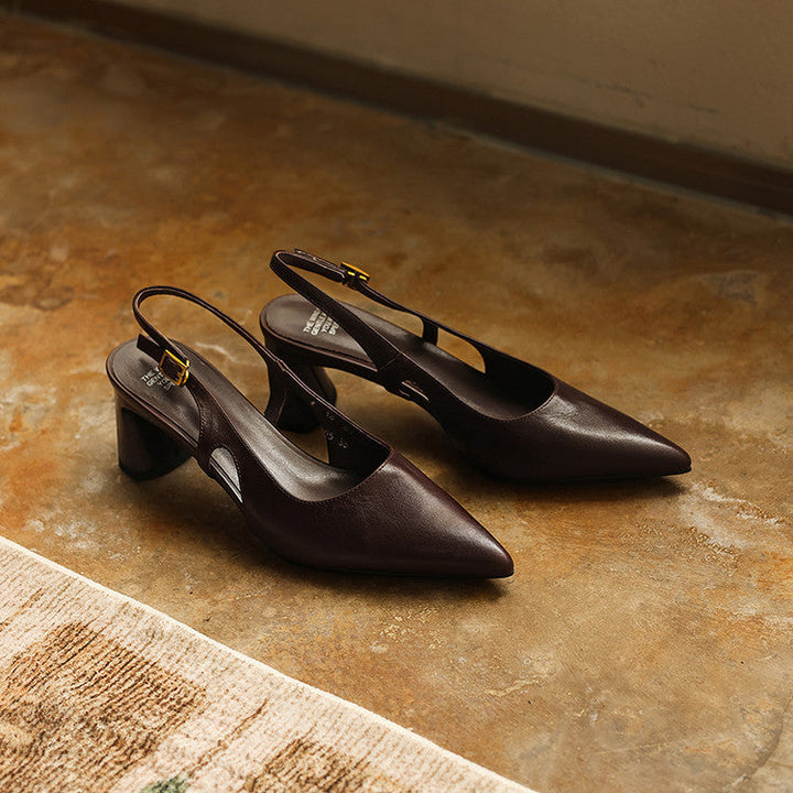 Rosa's Cielle Slingback Leather Heels