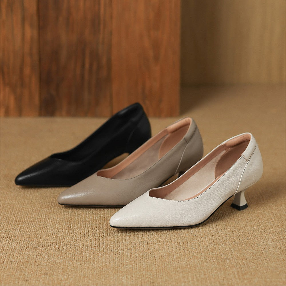 Rosa's Lunare Sculpt Leather Pumps