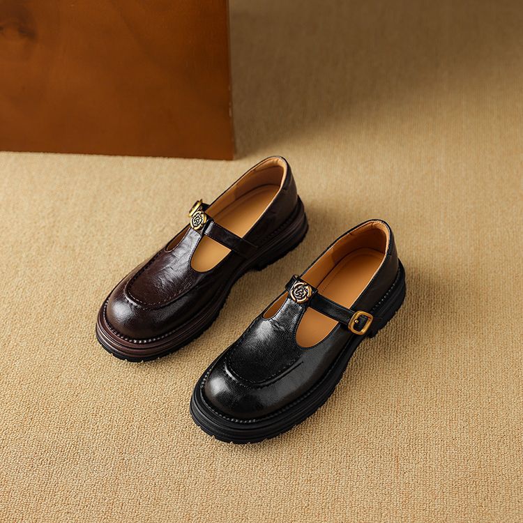 Rosa's Brinell Mary-Jane Leather Loafers