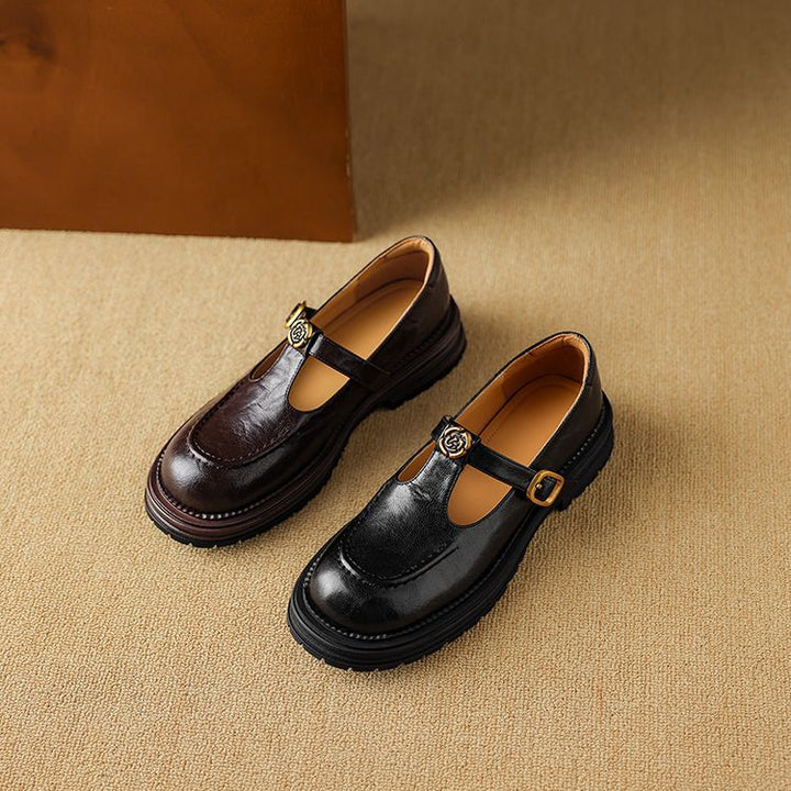 Rosa's Brinell Mary-Jane Leather Loafers