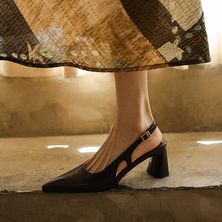 Rosa's Cielle Slingback Leather Heels